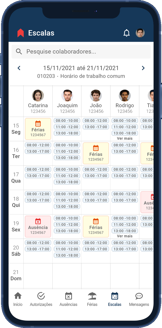 Manager shift scheduling grid