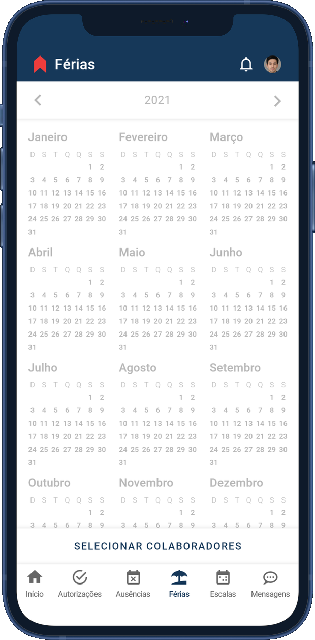 Manager team vacation calendar