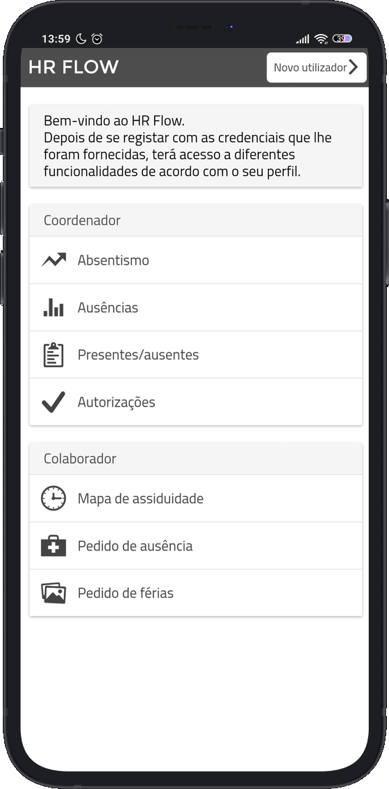 The legacy Expert App home screen, a dense list-based interface